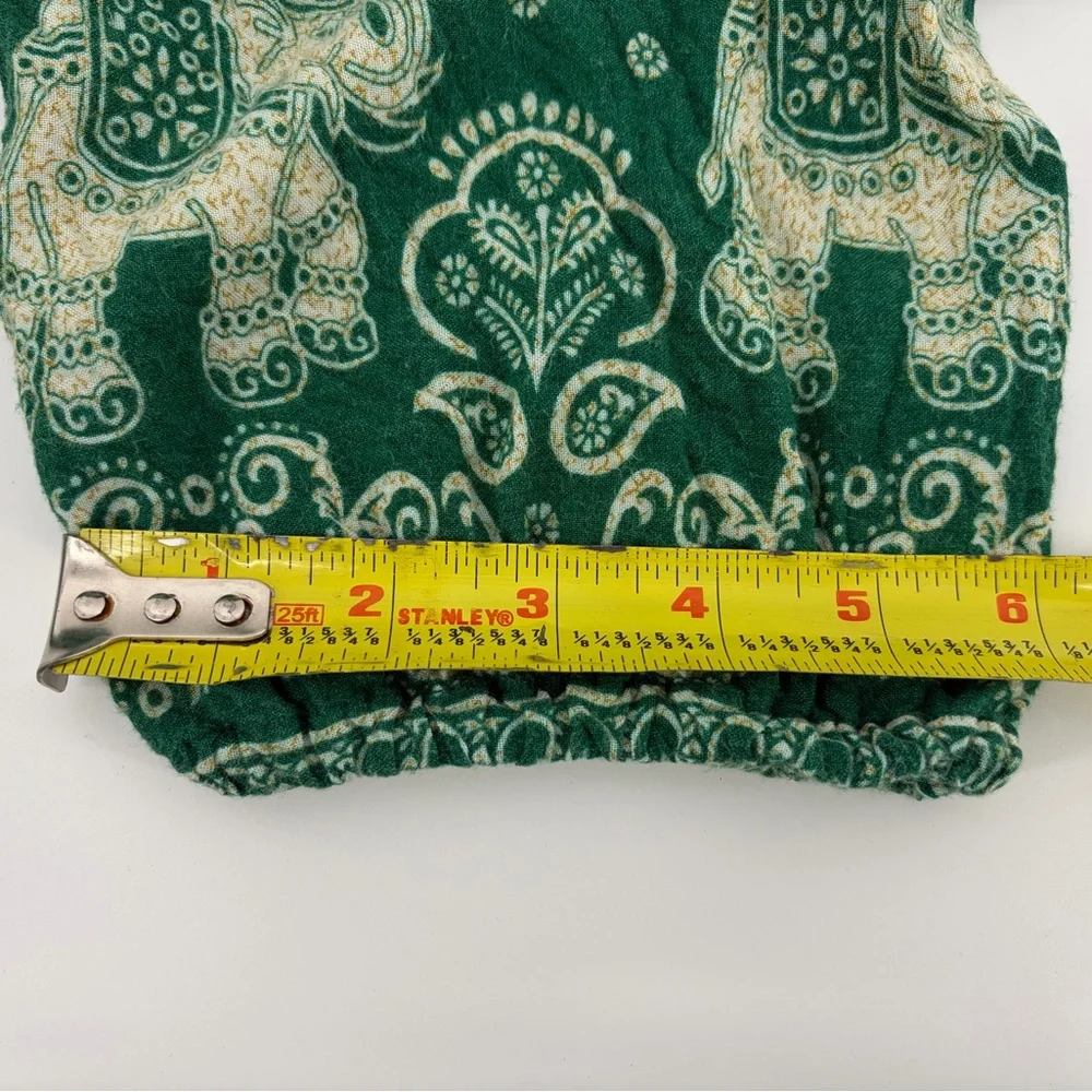 Earthbound Green Elephant Print Pants, Women's Size M - Picture 9 of 9